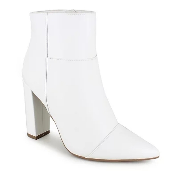 XOXO Women's Leather White Fedela Ankle Booties Size 10M - Picture 1 of 8